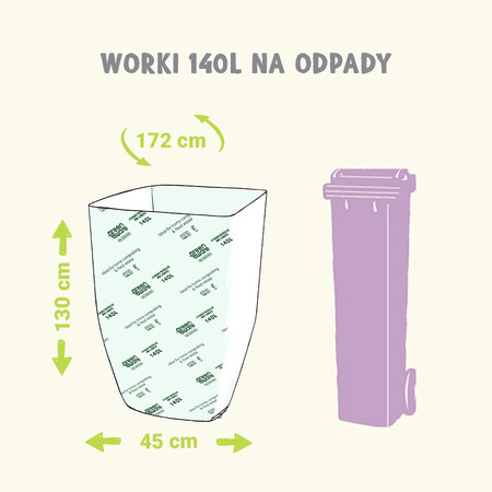 GreenAware, Kompostowalne worki na śmieci 140 L, 3 szt.