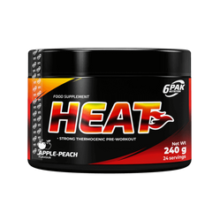 6PAK HEAT przedtreningówka 240g smak Jabłko Brzoskwinia