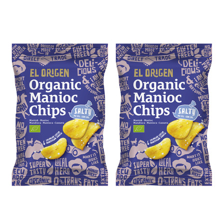 Zestaw: 2x CHIPSY Z MANIOKU SOLONE BIO 60 g - EL ORIGEN