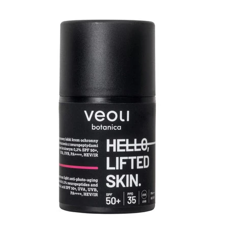 Hello Lifted Skin szerokopasmowy lekki krem ochronny przeciw fotostarzeniu z neuropeptydami 0.2% i kwasem ferulowym 0.2% SPF50+ 50ml