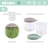 BEABA Zestaw pojemników słoiczków szklanych z zamknięciem 2 x 250 ml Sage green/Gazelle