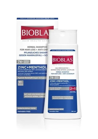 BIOTA BIOBLAS SZAMPON P/WYP.WŁOSÓW P/ŁUP. (CYNK + MENTOL) 360ml