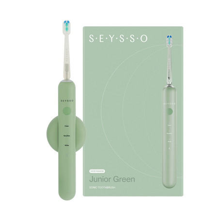 SEYSSO SZCZOTECZKA SONICZNA KIDS JUNIOR GREEN (3 programy, 2 końcówki)