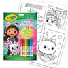 Crayola Kolorowanka dla dzieci z łamigłówkami i flamastrami Koci Domek Gabi 3+