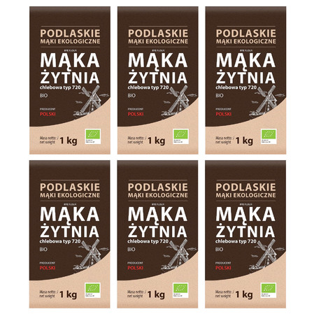Zestaw 6x Mąka żytnia chlebowa BIO typ 720 1 kg