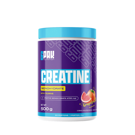  6PAK Creatine Monohydrate Kreatyna Monohydrat 500g smak grejpfrut