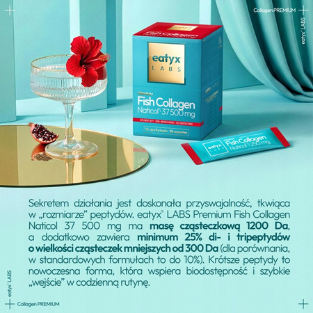 Eatyx Eatyx Labs Collagen Rybi Naticol Peptide Hibiskus-Granat 75g (15 dni kuracji)