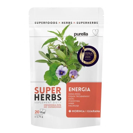 Purella Superfoods Superherbs Mieszanka ziół do zaparzania Energia 35g