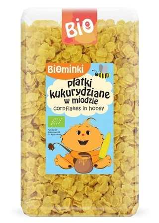 PŁATKI KUKURYDZIANE W MIODZIE BIO 300 g - BIOMINKI