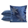 Poszewka dekoracyjna rozm.: 45 x 45 cm, kolor granatowa z welwetu w śnieżynki