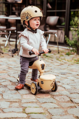 SCOOTANDRIDE Highwaykick 1 Lifestyle 2w1 Jeździk i hulajnoga z zamykanym schowkiem 1-5 lat Leopard