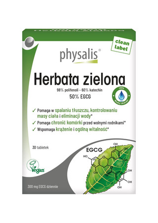 HERBATA ZIELONA 30 TABLETEK - PHYSALIS