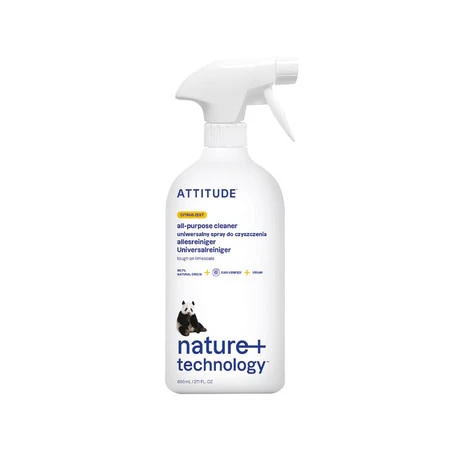 Attitude NATURE+, Uniwersalny spray do czyszczenia, Skórka Cytrusowa, 800 ml