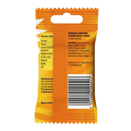 Bunny Ninja Przekąska owocowa o smaku jabłko-mango 15g zero cukru besglutenowa
