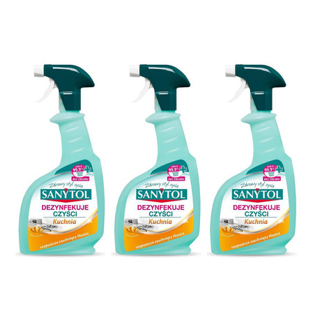 Zestaw: 3x SANYTOL Spray do kuchni o zapachu cytrusów 500ml