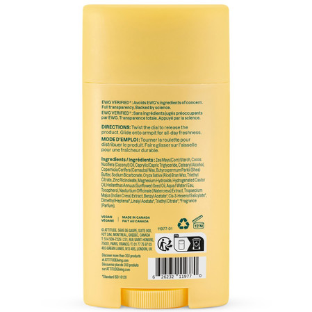 Attitude Super Leaves, Dezodorant w sztyfcie, Earl Grey i świeży ogórek, 75 g