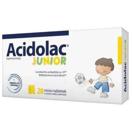 Acidolac Junior smak czekoladowy 20 misio-tabletki