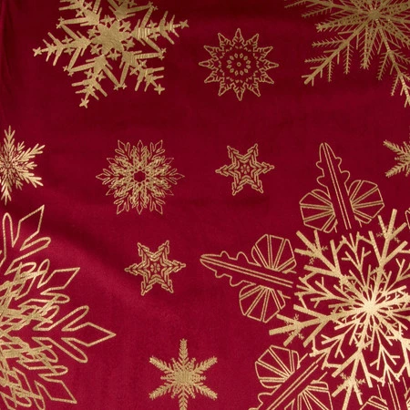 Obrus bieżnik świąteczny 40 x 140 cm kolor czerwony śnieżynki