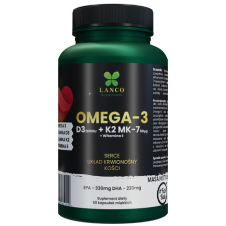 Lanco Nutritions Omega 3 + D3K2 60 kaps.