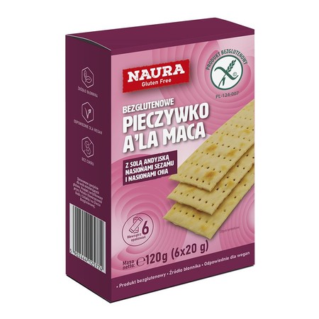 Zestaw 2x Pieczywko chrupkie z solą andyjską, nasionami sezamu i nasionami chia bez glutenu 120g