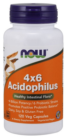 Now Foods Probiotyk 4x6 Acidophilus na wsparcie trawienia i odporności 120 kaps. vege