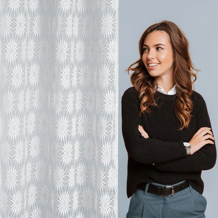 FIRANA GOTOWA ROZI 140 X 250 CM BIAŁY