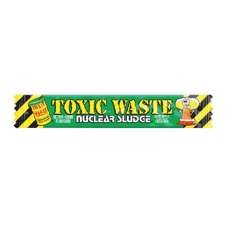 TOXIC WASTE NUCLEAR SLUDGE APPLE FLAVOURED CHEWY BAR Kwaśna guma rozpuszczalna o smaku jabłkowym 20g