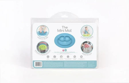 EZPZ Silikonowy talerzyk z podkładką mały 2w1 Mini Mat pastelowa zieleń