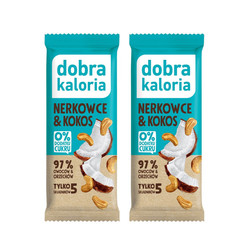Zestaw: 2x Dobra Kaloria − Baton owocowy kokos & orzech − 35 g