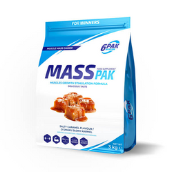6PAK MASS PAK Odżywka Białkowa 3000g smak Słony Karmel