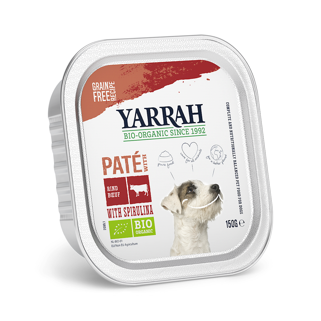 (DLA PSA) PASZTET Z WOŁOWINĄ I SPIRULINĄ BEZ ZBÓŻ BIO 150 g - YARRAH - Nabea.pl