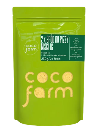 MIESZANKA NA SPÓD DO PIZZY WYSOKOBŁONNIKOWY 2 SZTUKI BEZ DODATKU CUKRÓW 230 g - COCO FARM