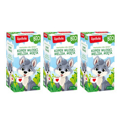 Zestaw: 3x Apotheke Bio Herbatka dla dzieci Na trawienie Apotheke 20 x 1,5g