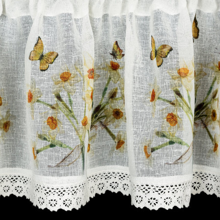 FIRANA GOTOWA FLORA 150 X 60 CM BIAŁY