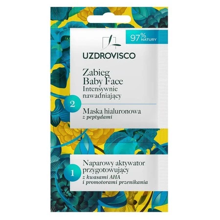 Uzdrovisco - Zabieg Baby Face intensywnie nawadniający maska hialuronowa z peptydami z aktywatorem 8ml