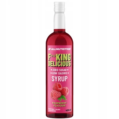 ALLNUTRITION Fitking Delicious Syrup Zero Raspberry  Syrop Sok Bez Cukru Malinowy 420 ml