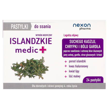 Nexon Islandzkie Medic + Pastylki Do Ssania 24 Pastyl.