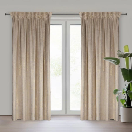 Zasłona 135x270 Avena beżowa szampańska gotowa na taśmie