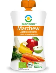 MUS JABŁKOWO - MARCHWIOWO - BANANOWY BEZGLUTENOWY BIO 120 g - BIO FOOD