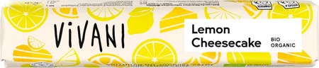 BATON MLECZNA CZEKOLADA Z NADZIENIEM SERNIK CYTRYNOWY BIO 40 g - VIVANI