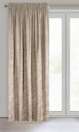 ZASŁONA GOTOWA RIVA NA TAŚMIE 140 X 270 CM CIEMNOBEŻOWY