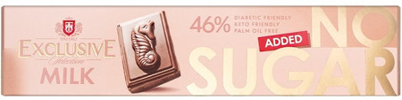 Czekolada mleczna 46% kakao bez cukru, słodzona erytrytolem KETO 50 g