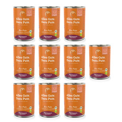 Zestaw 10x HERRMANN'S MANUFAKTUR Selection Dog Bio Pute - bio indyk z warzywami (400g)