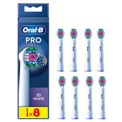 ORAL-B BRAUN KOŃCÓWKI EB18-8 WHITE3D 