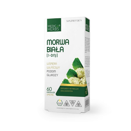 Medica Herbs Morwa Biała wsparcie odpowiedniego poziomu glukozy 60 kaps.