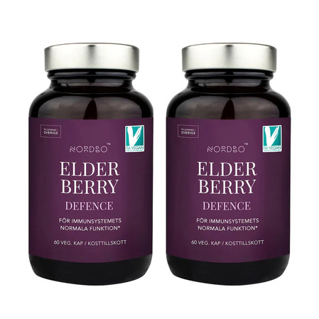 Zestaw: 2x Nordbo Elderberry Defence wsparcie odporności 60 kaps.