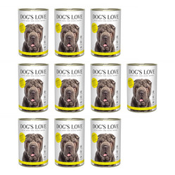 Zestaw 10x DOG'S LOVE Huhn - kurczak z gruszką, komosą ryżową i marchewką (400g)