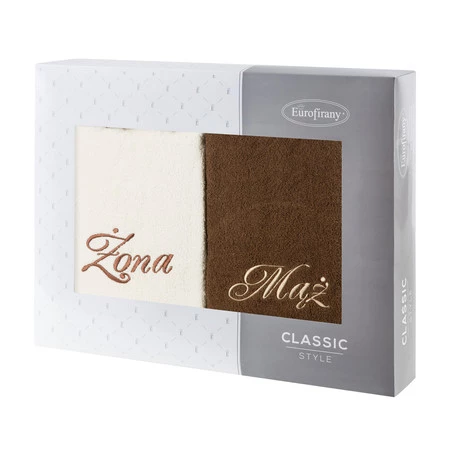 Komplet Ręczników Mąż Żona Kremowy