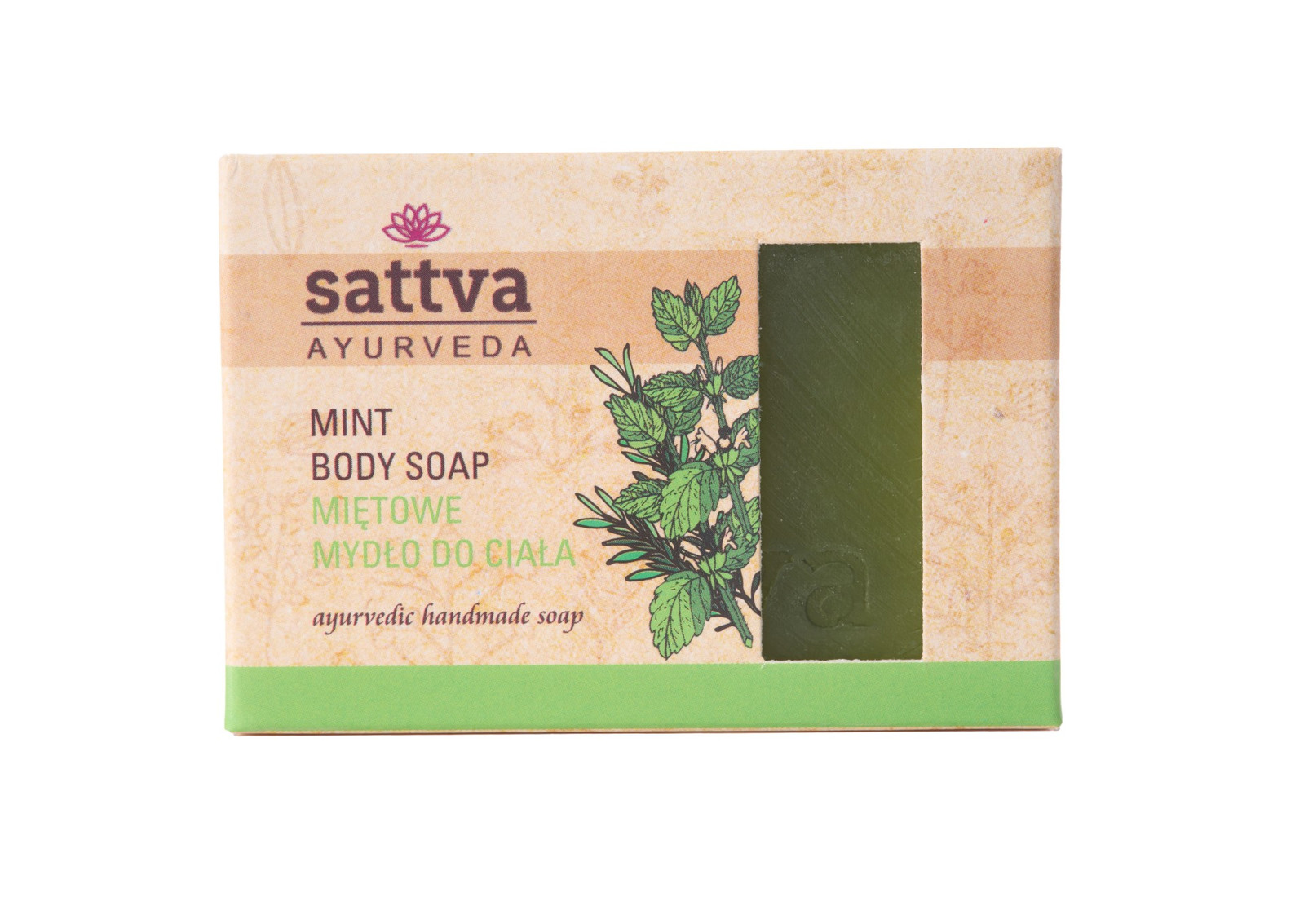 Zestaw 2x Sattva - Mydło do ciała w kostce Mięta 125g - Nabea.pl