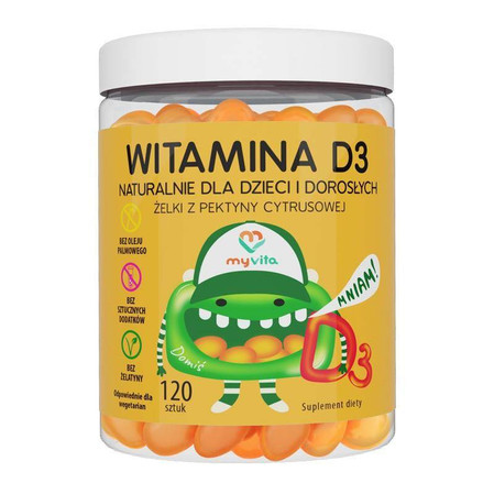  Myvita Żelki Naturalne z Witaminą D3 120 szt